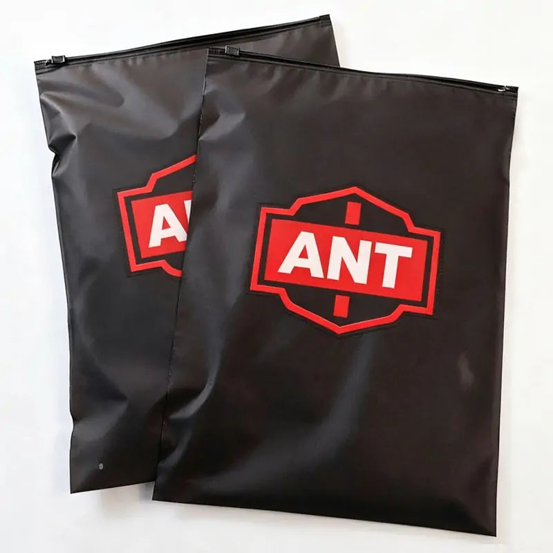 Black Custom Printed PVC Slider Zipper Pouch