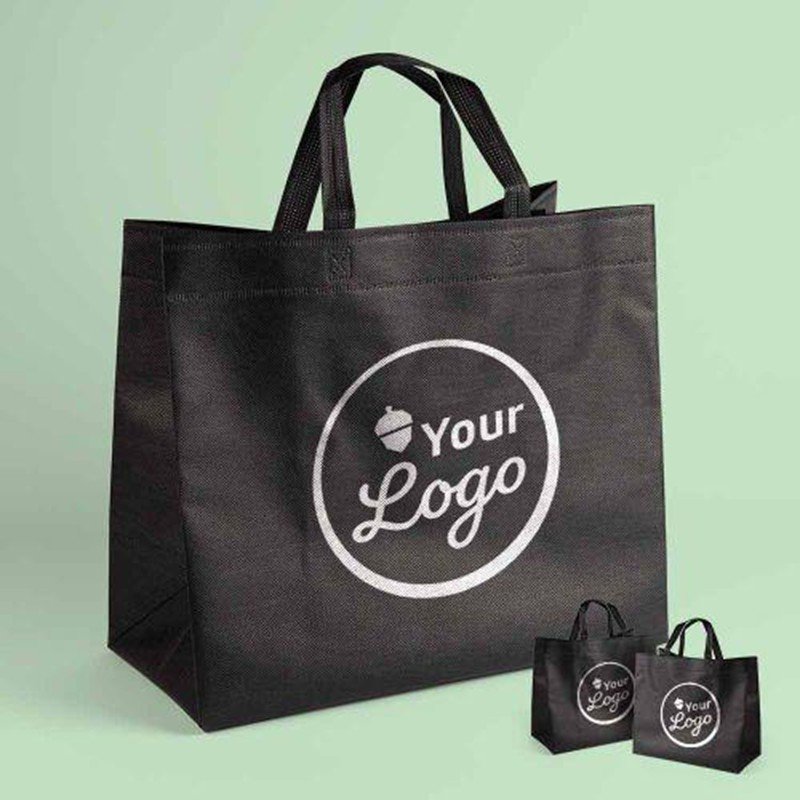 Reusable custom printed non-woven tote bags for trade shows and promotional shopping