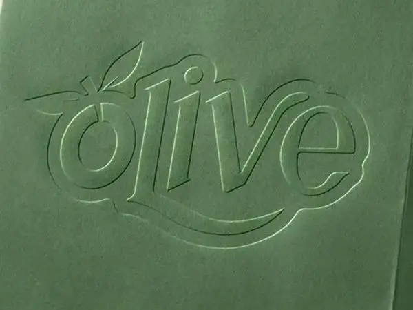 3D embossed tactile logo texture on custom boutique paper bag