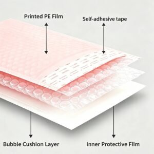 Structural layer diagram of 4-layer protective poly bubble mailer bag