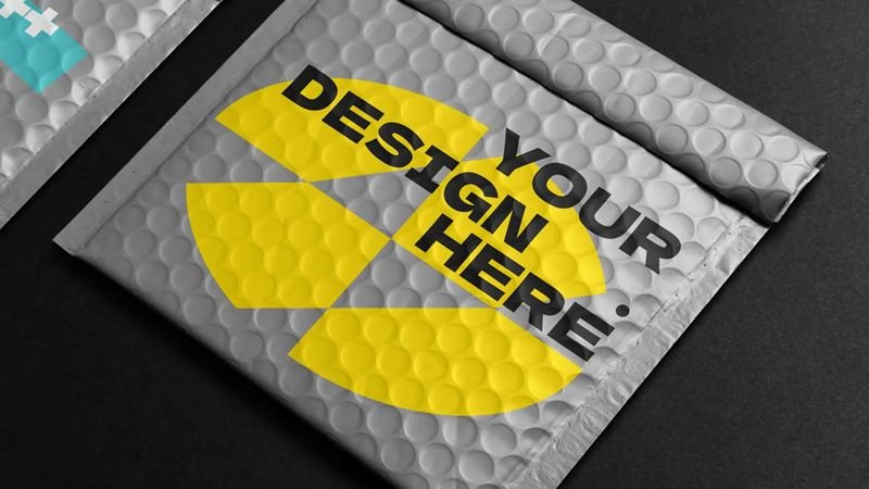 Custom logo printed bubble mailer bag for brand packaging identity