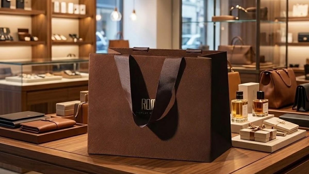 Custom gift paper bags with logo creating a premium brand experience for retail and lifestyle brands