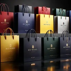 Custom gift paper bags with logo for retail and brand packaging