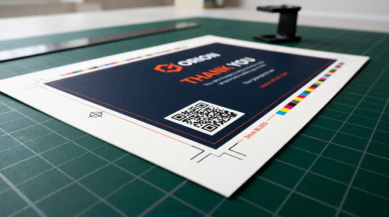 Pre-press dieline check with 3mm bleed margin guides and high-resolution QR code verification