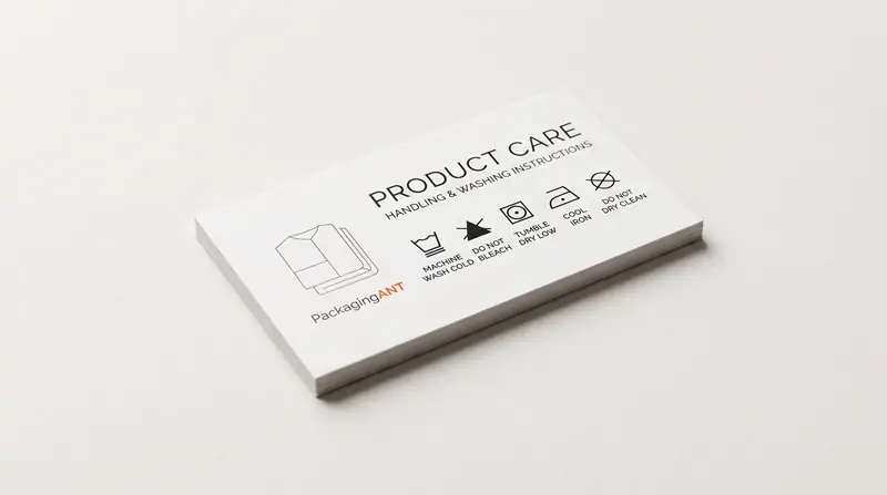 Pocket-sized product care and instruction cards for packaging with razor-sharp micro text