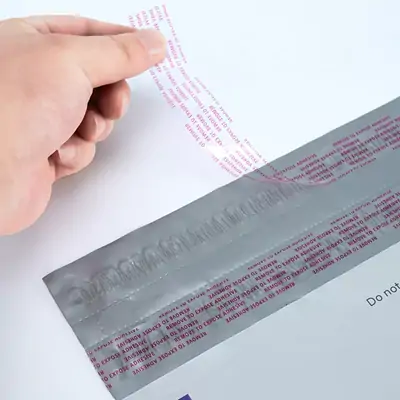 Returnable Poly Mailers with Dual Adhesive Strips and Tear Tab